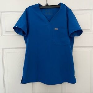 Figs Royal Blue V-Neck Scrub Top